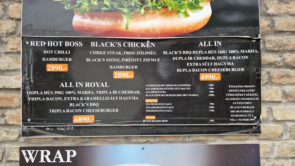 Menu Black's Burger-1